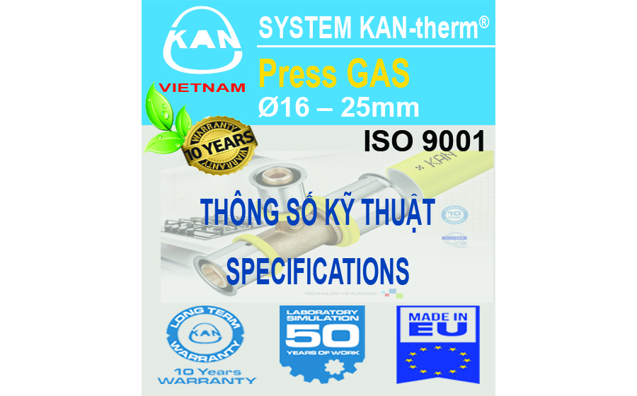 Thông số kỹ thuật ống nhựa phức hợp đa lớp PE-RT/Al/PE-RT cho hệ thống GAS | KAN-therm®