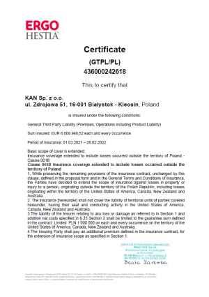 Chứng nhận bảo hiểm chất lượng 6.6 triệu EUR sản phẩm KAN-therm®