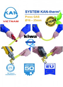 Ống nhựa 5 lớp PE-Xc/Al/PE-Xc  cho hệ thống GAS trung tâm KAN-therm nhập khẩu EU