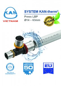 Ống nhựa phức hợp đa lớp PE-Xc/Al/PE-Xc, KAN-therm, nhập khẩu EU