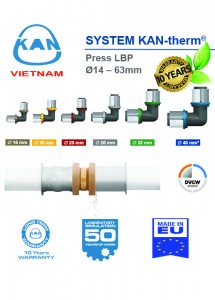 Ống nhựa phức hợp đa lớp PE-Xc/Al/PE-Xc, KAN-therm, nhập khẩu EU