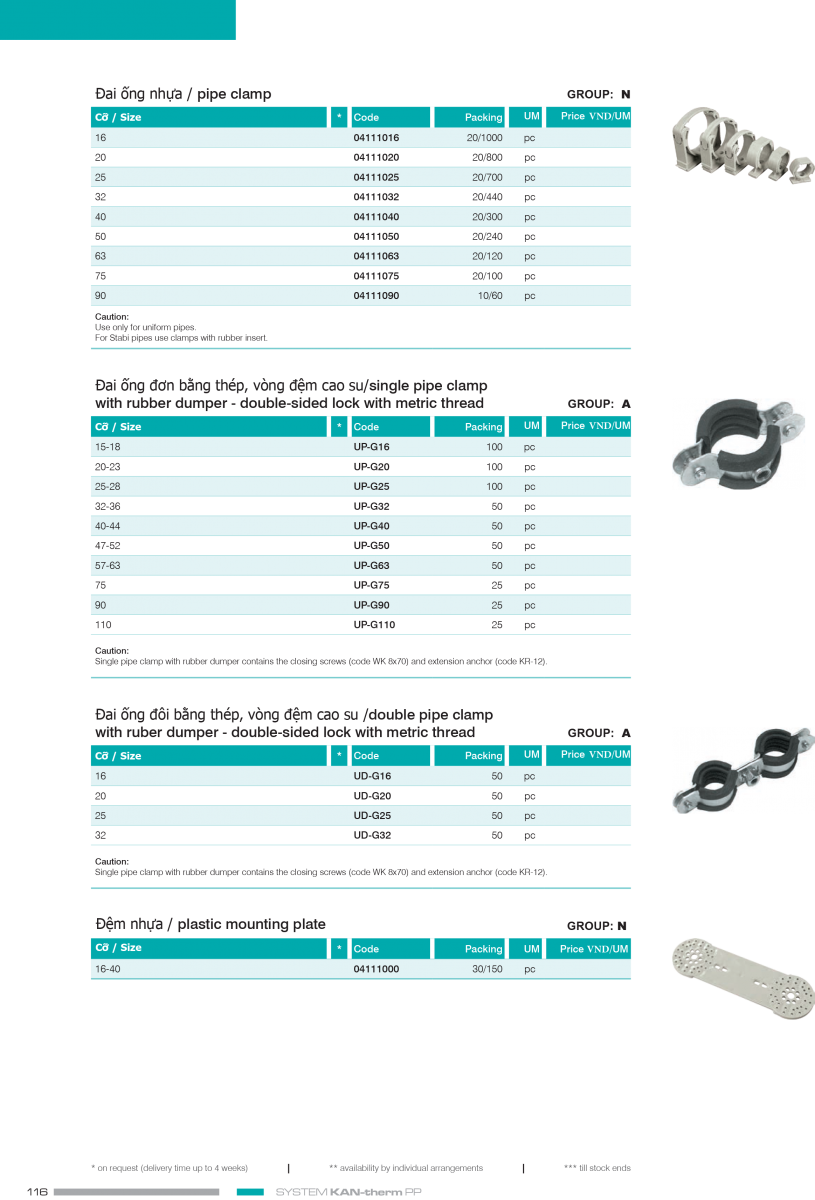 Bảng báo giá ống nhựa PPR KAN-therm® - Made in EU